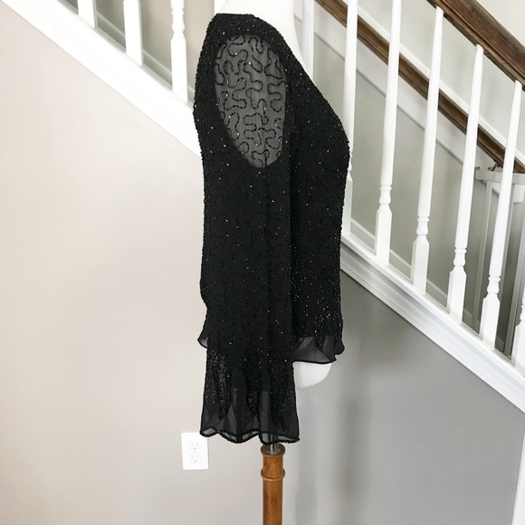 NWOT J Laxmi Beaded Shimmer Shirt Blouse - Picture 7 of 11